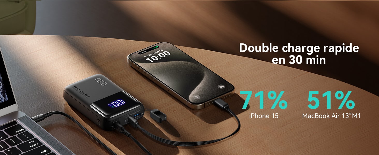 Double charge simultanée MacBook iPhone